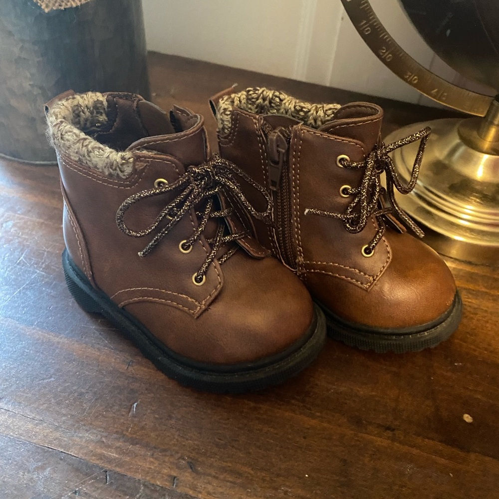 Brown Leather Baby Boots